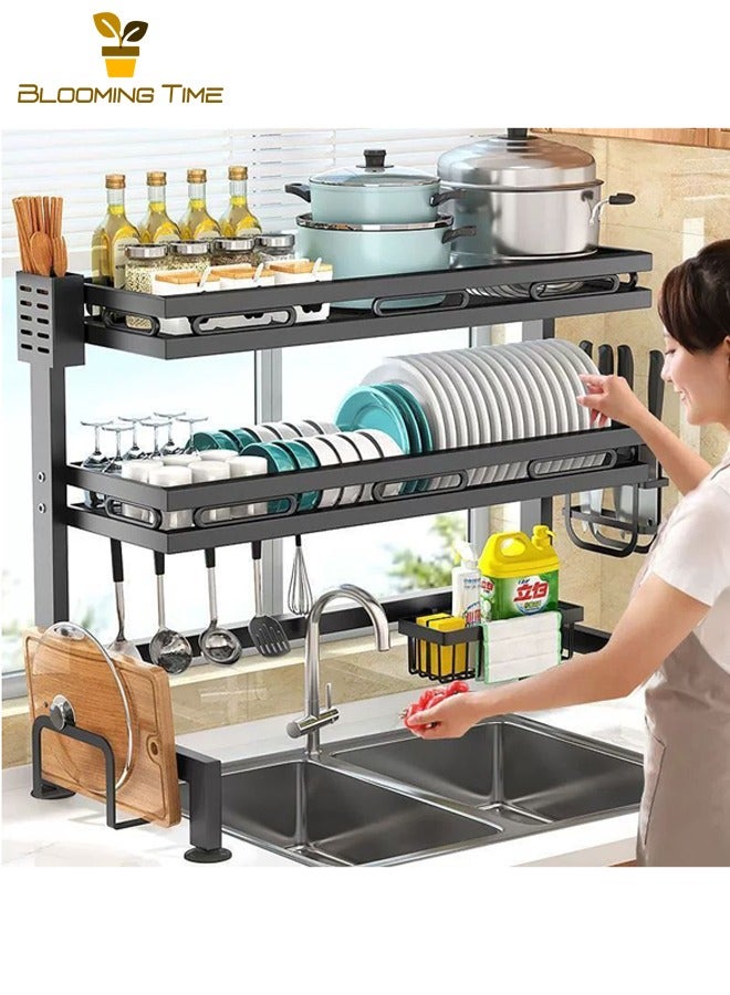 بلومنغ تايم رف بالوعة المطبخ, كونترتوب طبق تخزين الرف, رف طبق متعدد الوظائف, رف بالوعة قابل للسحب, سلة استنزاف طبق كونترتوب, سلة استنزاف الأطباق المنزلية المتكاملة - Image 3