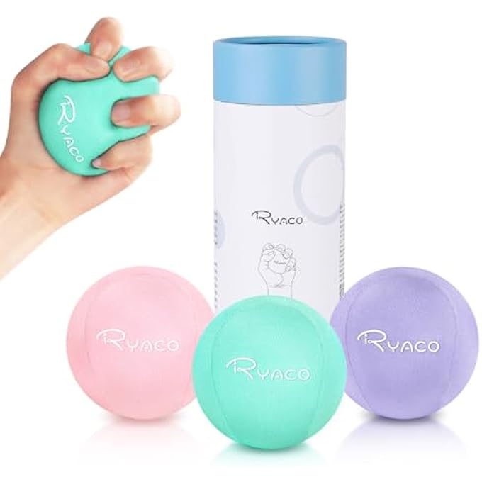 Ryaco 2PCS Set of Hand Exercise Gel Stress Balls Soft and Hard Gel Balls Set of 2 for Adults and Children - Anxiety Relief, Resistance Training - Image 1