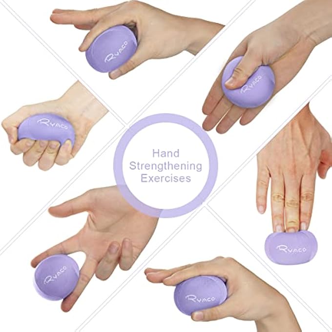 Ryaco 2PCS Set of Hand Exercise Gel Stress Balls Soft and Hard Gel Balls Set of 2 for Adults and Children - Anxiety Relief, Resistance Training - Image 4