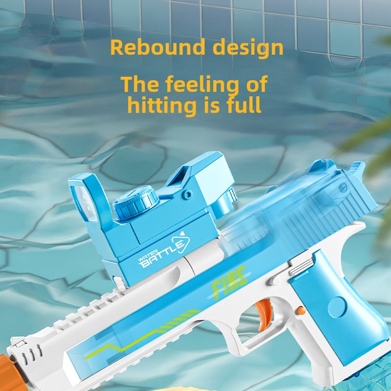 2024 Cross-border Explosions Linkage Desert Eagle Electric Water Gun Automatic Continuous Water Splashing Festival Toy Water Gun Wholesale([English Color Box] Blue Sand Eagle Linkage Edition Electric Water Gun) - Image 4