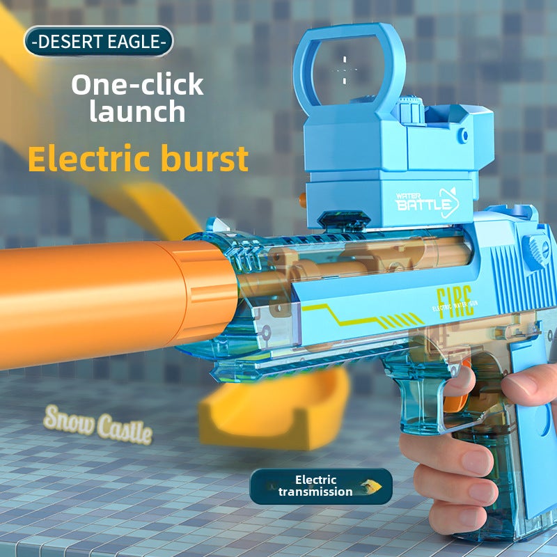 2024 Cross-border Explosions Linkage Desert Eagle Electric Water Gun Automatic Continuous Water Splashing Festival Toy Water Gun Wholesale([English Color Box] Blue Sand Eagle Linkage Edition Electric Water Gun) - Image 3