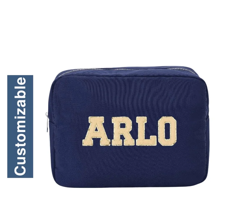 The Happy Tribe Personalised Large Pouch, Navy Blue