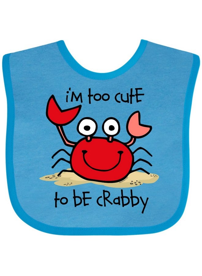 inktastic Too Cute Crab Baby Bib Turquoise 26c80 - Image 1