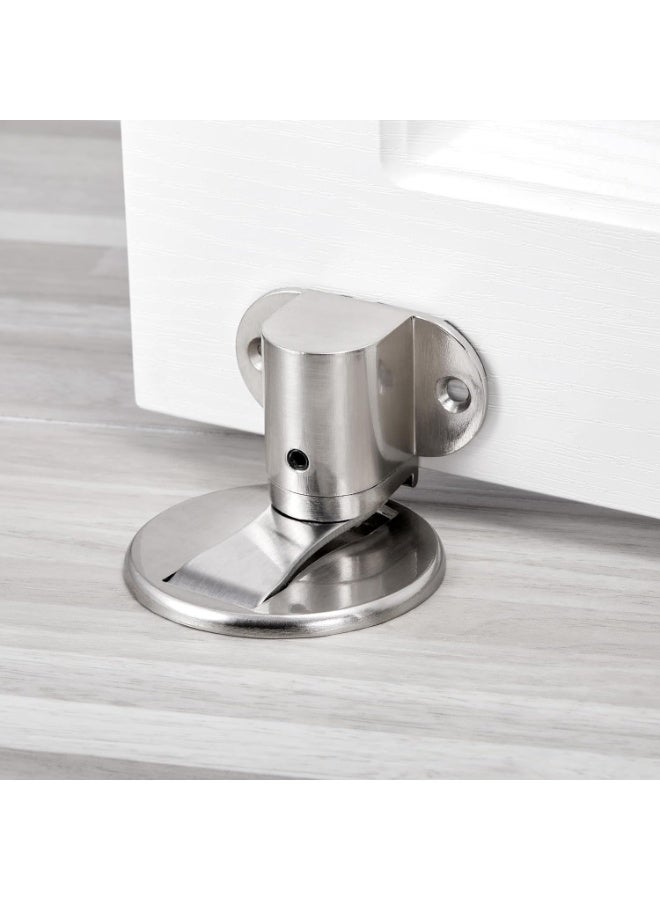 2 Packs Silvery Door Stopper，Height-Adjustable Invisible Magnetic Door Stop,Door Catch/Stopper for Bottom of Door，Hold Your Door Open，with Adhesive No Drilling,for Home Office Bedroom - Image 2