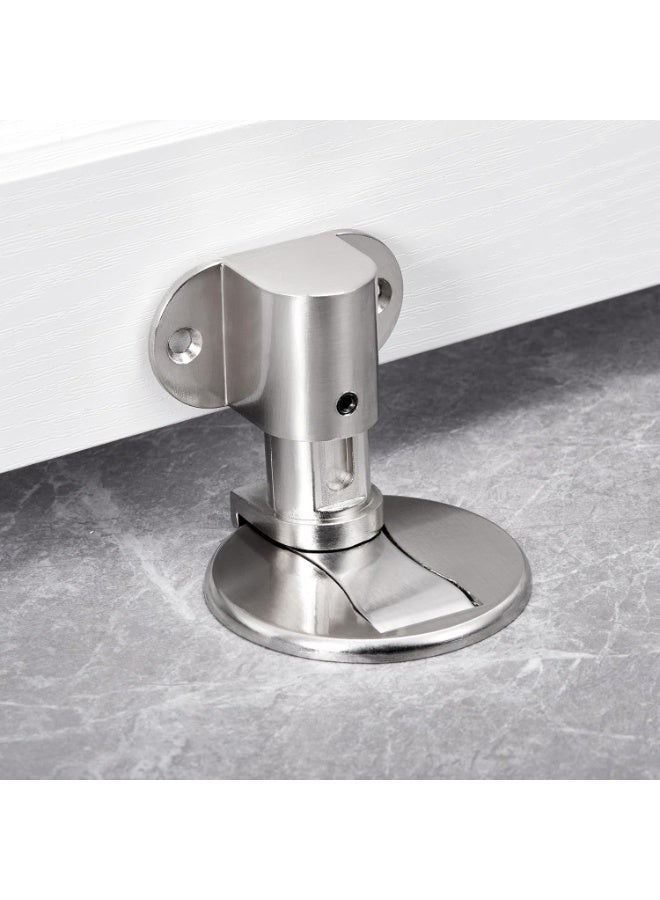 2 Packs Silvery Door Stopper，Height-Adjustable Invisible Magnetic Door Stop,Door Catch/Stopper for Bottom of Door，Hold Your Door Open，with Adhesive No Drilling,for Home Office Bedroom - Image 3