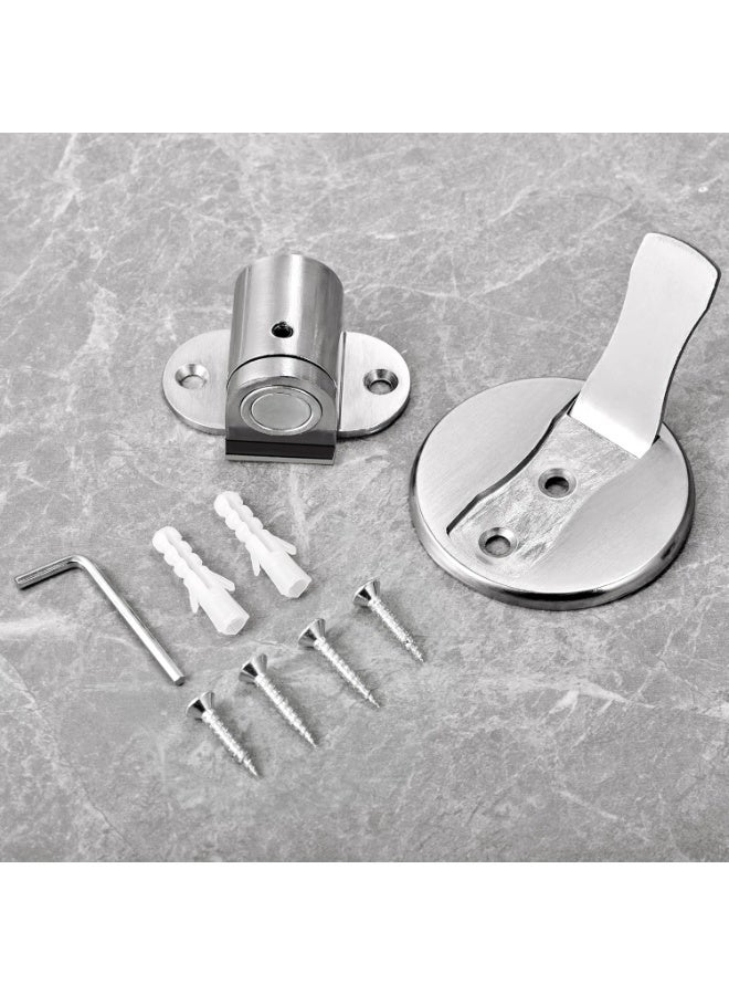 2 Packs Silvery Door Stopper，Height-Adjustable Invisible Magnetic Door Stop,Door Catch/Stopper for Bottom of Door，Hold Your Door Open，with Adhesive No Drilling,for Home Office Bedroom - Image 5