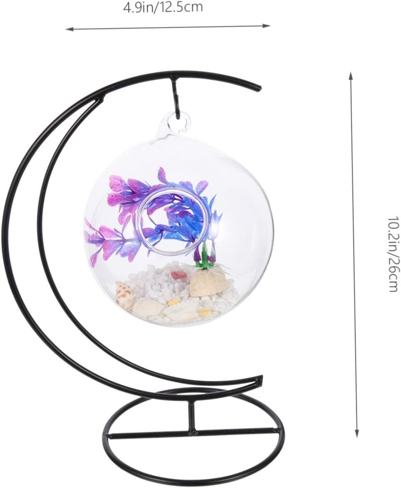 Toyvian Suspended Fish Tank Creative Hanging Aquarium for Betta and Transparent Hydroponic Vase Art Design Random Decor - Image 2