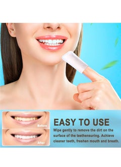 Y&D 50 Pcs Teeth Cleaning Tablets, Disposable Finger Brush Teeth Wipes Bulk Finger Toothbrush Textured Surface Deep Teeth Cleaning Finger Wipes Oral Wipes for Adults Teeth Mouth  - Image 3