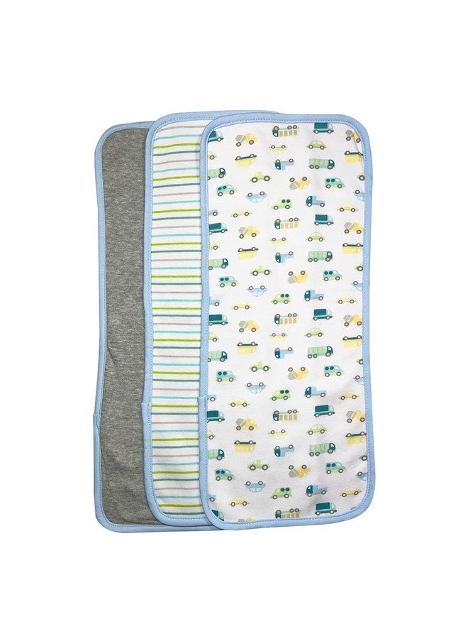 سباسيلك عبوة من 3 قطع من أقمشة التجشؤ القطنية 100% للأطفال حديثي الولادة من الأولاد والبنات باللون الأزرق مقاس واحد - Image 1