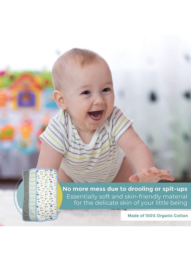 سباسيلك عبوة من 3 قطع من أقمشة التجشؤ القطنية 100% للأطفال حديثي الولادة من الأولاد والبنات باللون الأزرق مقاس واحد - Image 5