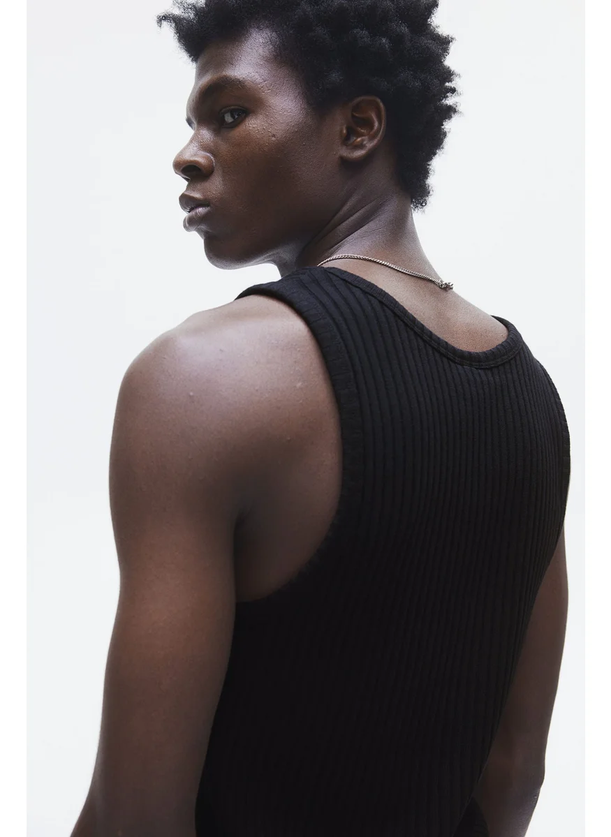H&M Slim Fit Wide-Ribbed Vest Top