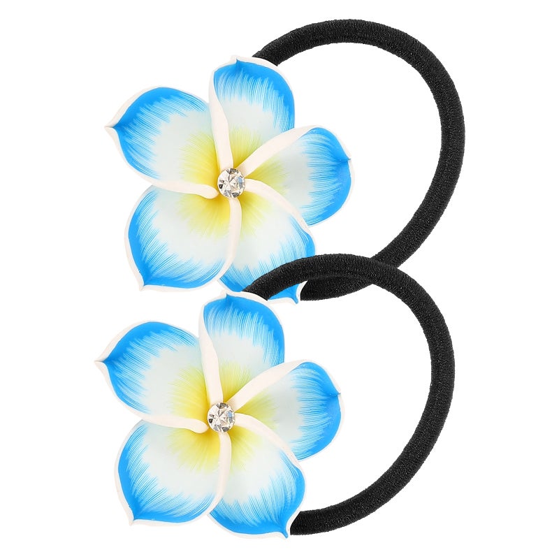 2pcs Flower Hair Scrunchies Elastic Hair Lovely Hair Ropes Women Headdress - Image 1