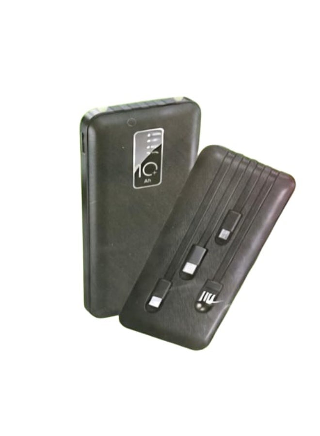 براندكود بنك طاقة عالي السعة من ماركة BrandCode Y70 بسعة 10000 مللي أمبير مع كابلات مدمجة وشاشة رقمية LED