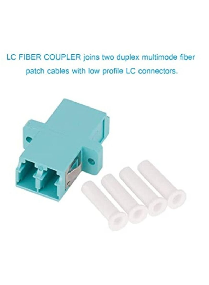 Fiber Optic Coupler, LC to LC Duplex Multimode Fiber Optic Cable Adapter Coupler OM1 OM2 OM3 OM4(Fiber Optic Adapter, LC to LC)