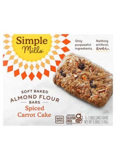 Simple Mills Simple Mills, Soft Baked Almond Flour Bars, Spiced Carrot Cake, 5 Bars,  1.19 oz (34 g) Each  - Image 3
