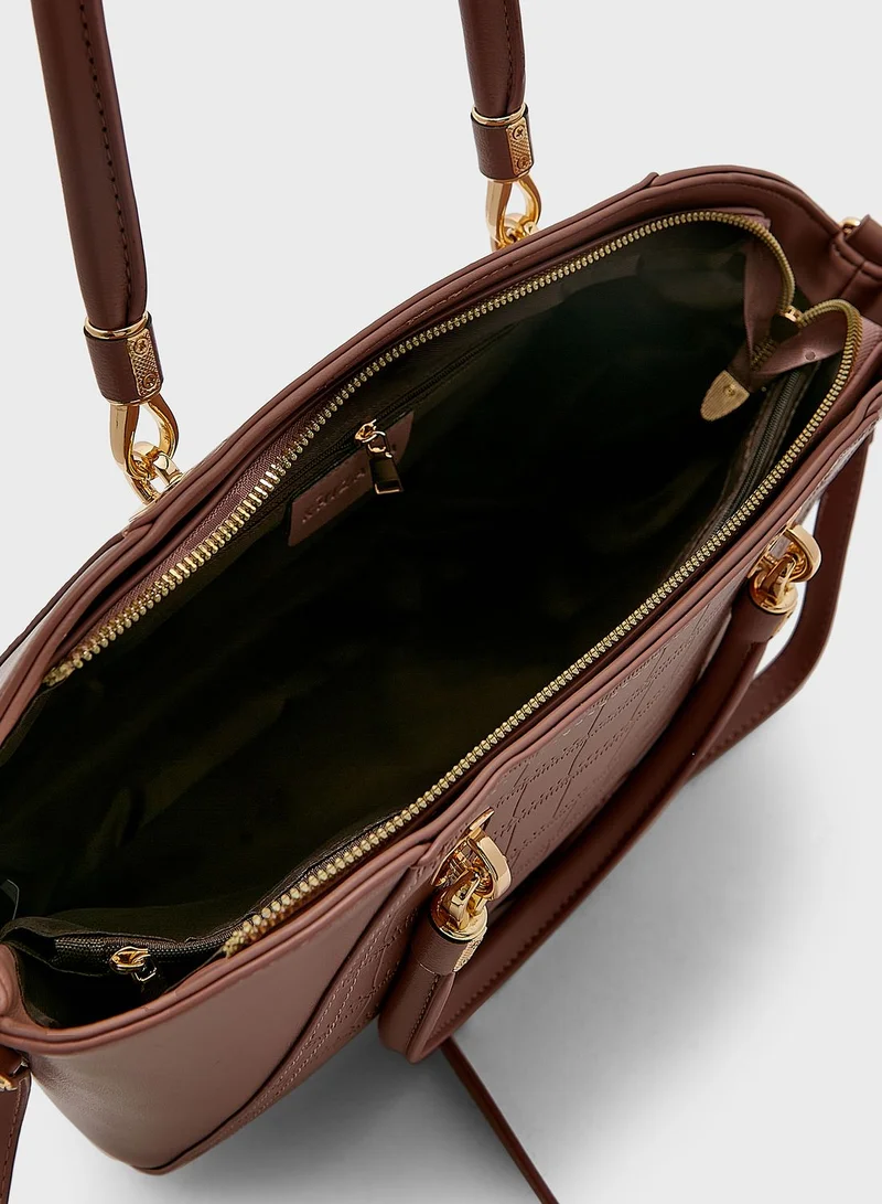 Khizana Croc Effect Panel Tote Bag