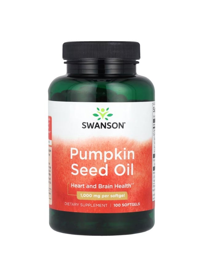 SWANSON Pumpkin Seed Oil, 1,000 mg, 100 Softgels - Image 1
