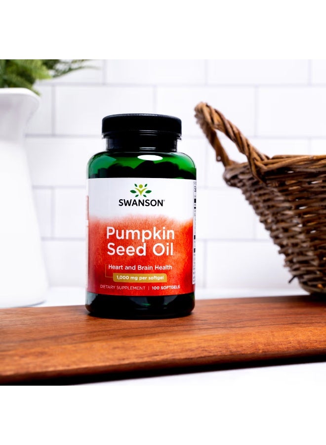 SWANSON Pumpkin Seed Oil, 1,000 mg, 100 Softgels - Image 2
