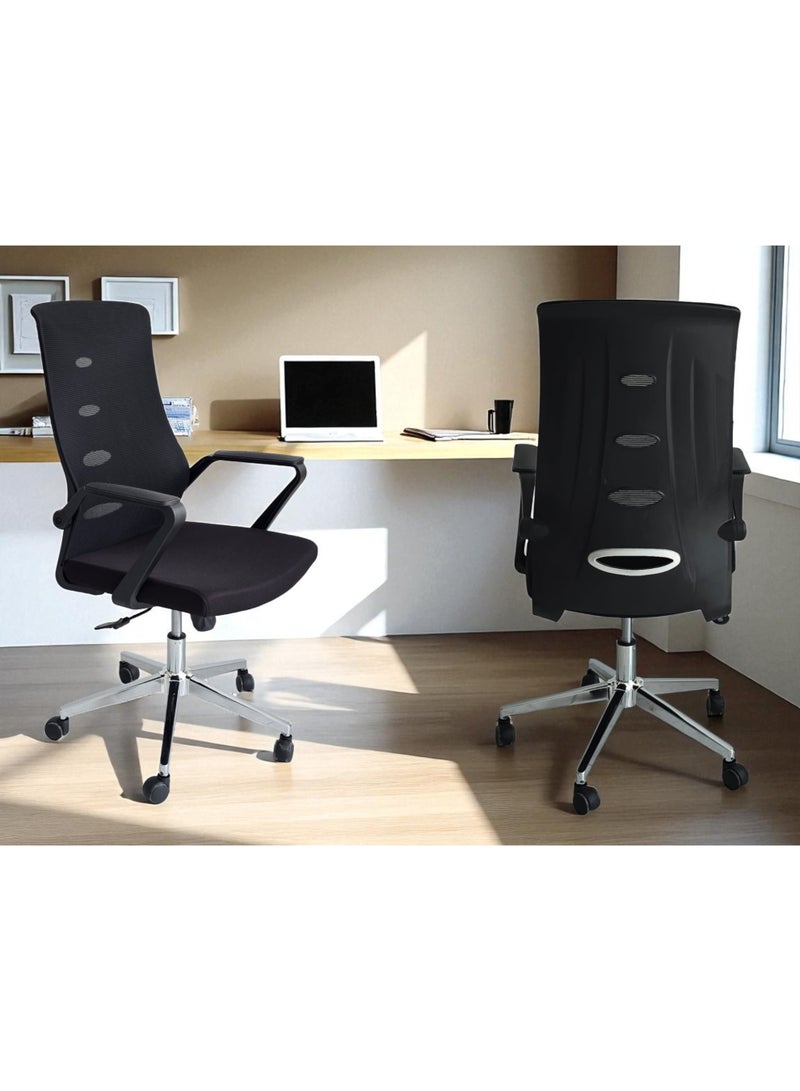 Multi Home Furniture Ergonomic Mesh Office Chair MH-7781H Black with Lumbar Support, Adjustable Height & Swivel Wheels - Image 1