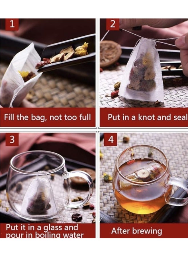 fenshine 25Pcs Biodegradable Tea Filter Bags,Disposable Tea Filter Bags,Empty Corn Fiber Drawstring Seal Filter Tea Bags for Loose Leaf Teal（3.54 x 2.75 inch） (25pcs) - Image 4