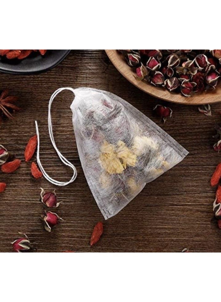 fenshine 25Pcs Biodegradable Tea Filter Bags,Disposable Tea Filter Bags,Empty Corn Fiber Drawstring Seal Filter Tea Bags for Loose Leaf Teal（3.54 x 2.75 inch） (25pcs) - Image 2