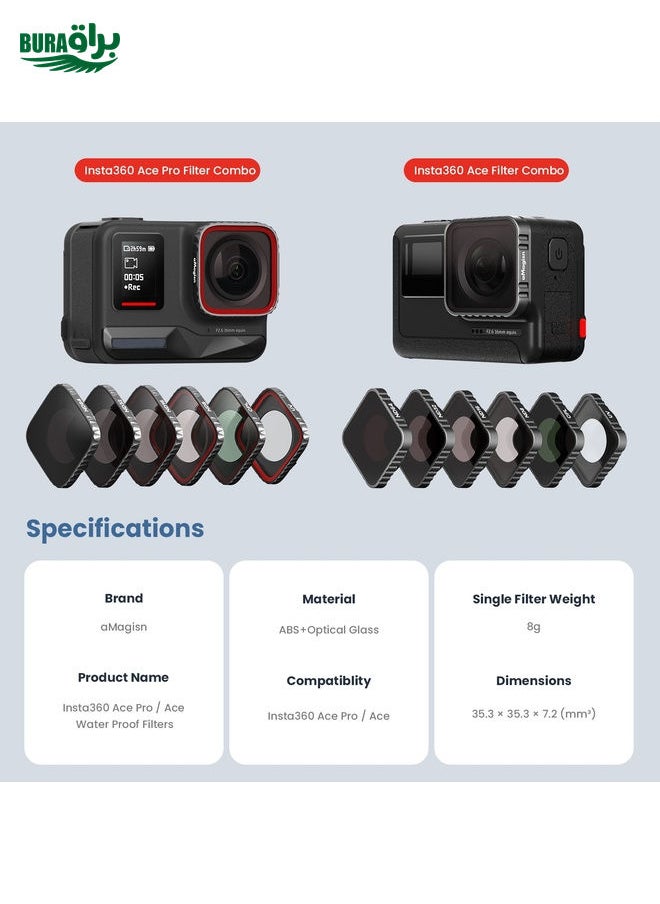 BURAQ For Insta360 Ace CPL+ND8+ND16+ND32 aMagisn Waterproof Filter Protective Goggles Sports Camera Accessories  - Image 4