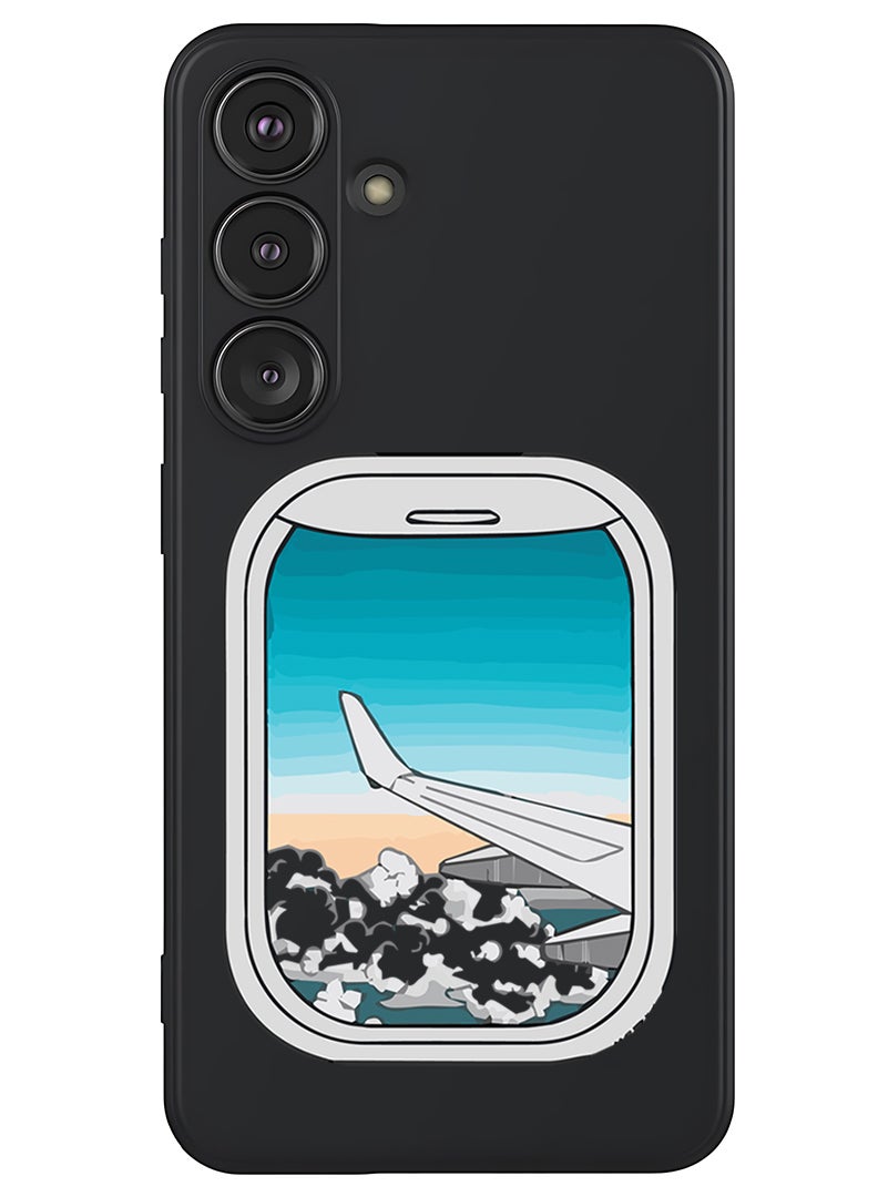 Theodor Protective Slim Fit Case Liquid Silicone Cover with Full Body Protection Anti-Scratch Shockproof Case For Samsung Galaxy S25 Plus (Black) - Window-01 - Image 1