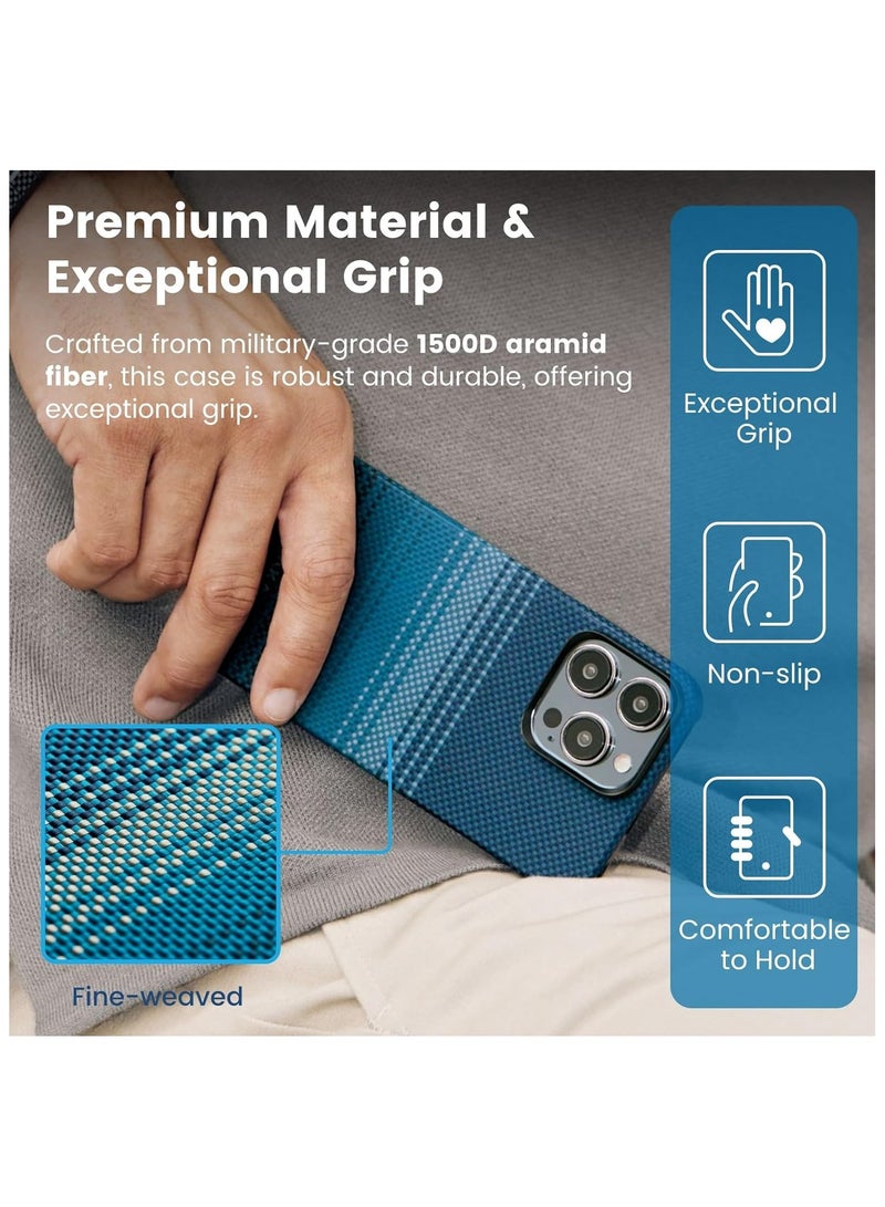 Case for iPhone 15 Pro Max with MagSafe, Slim & Light Minimalist Style Protective Cover, 1500D Aramid Fiber Made, Moonrise - Image 2