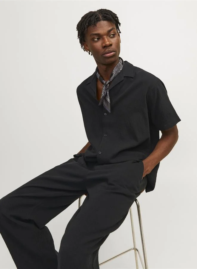 JACK & JONES Jack & Jones Solid Resort Collar Regular Fit Shirt