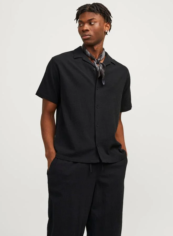 JACK & JONES Jack & Jones Solid Resort Collar Regular Fit Shirt