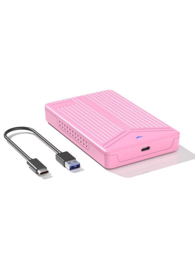 Products Listed Support 15mm Hard Disk Box 2.5 Inch Notebook Hard Disk Box Usb3.1 Mobile Solid State Hard Disk Box-Color:USB3.1 Pink TO SATA With Data Cable