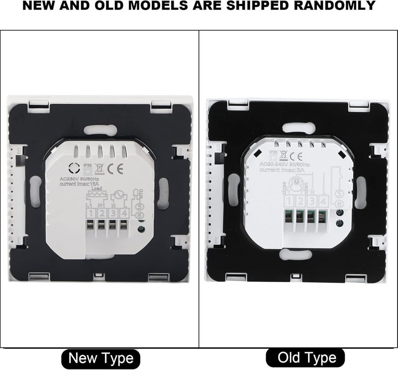 منظم حرارة ذكي مع شاشة لمس LCD، لأنظمة التدفئة الأرضية المنزلية، مثبط اللهب ABS، 86x86x16 مم - Image 3