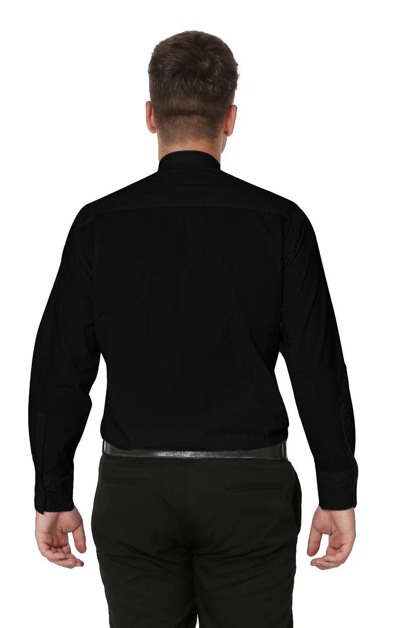 IvyRobes Mens Tab-Collar Long Sleeves Clergy Shirt Black (Necksize 17") - Image 2
