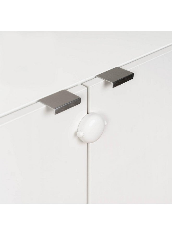 Qdos Safety Adhesive Double Door Cabinet Lock | White | Easy One Handed Operation - Patented ZeroPinch Design - Only Fits Standard Framed Cabinets and Furniture - Baby Proofing Doesn't Have to be Ugly - Image 1