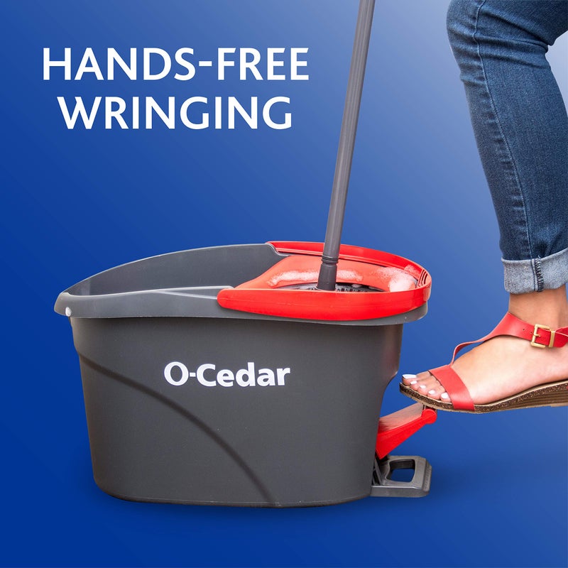 o cedar نظام تنظيف دلو وممسحة O-Cedar EasyWring مع ممسحة ميكروفايبر دوارة - Image 2