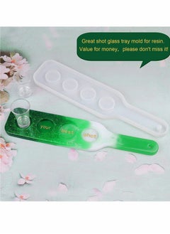 NIBEMINENT Shot Glass Serving Tray Mold, Holder Mold for Resin, 4 Holes Glasses Resin Party Home Decor DIY Crafts, Handmade Gifts, and Tasting Board Clubs  - Image 4