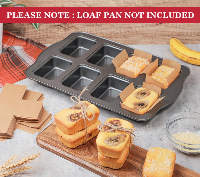 Webake 300pcs Unbleached Parchment Paper Mini Loaf Pan Liners Compatible with Wilton Mini Loaf Pan, Original Precut, Non Toxic Baking Paper for 3.28x2.5, 3x2 Banana Bread - Image 4