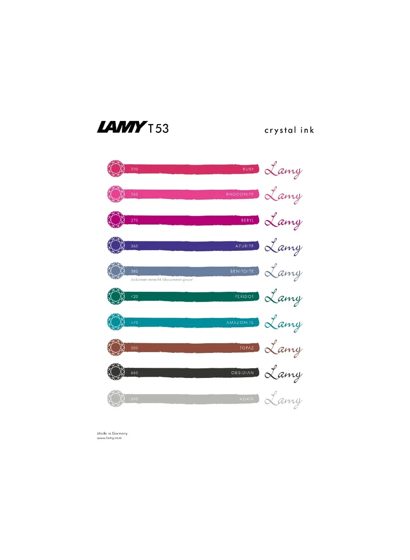LAMY LAMY Fountain Pen Crystal ink 30 ml Obsidian (T53-OBS) 660 Obsidian