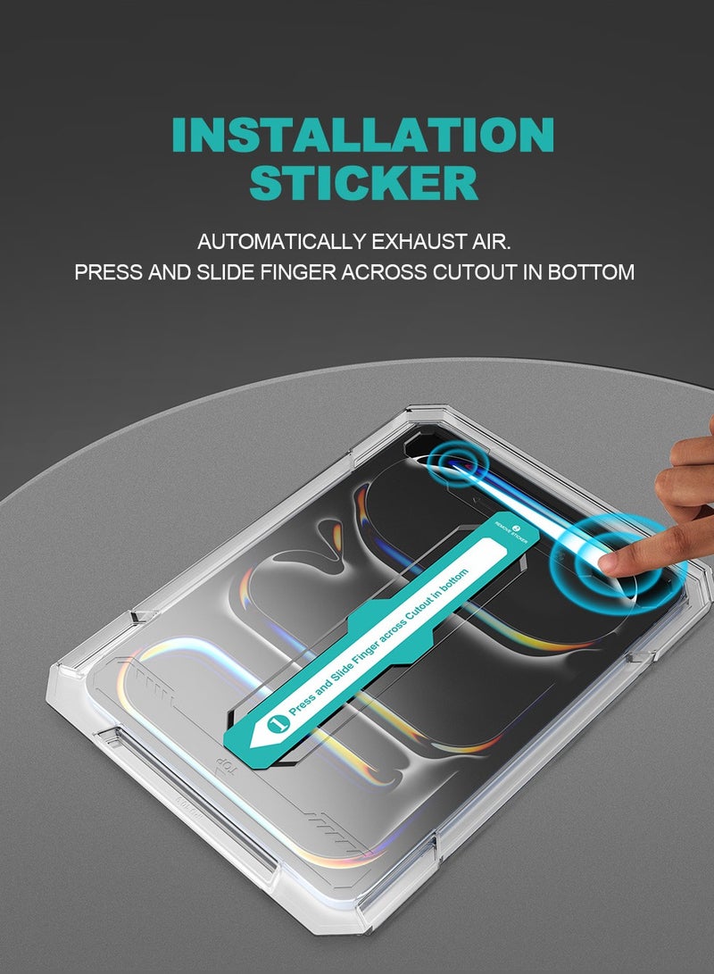 yalilai Screen Protector for iPad Air 11-Inch M4/M3/M2 2026/2025/2024 (8th/7th/6th Generation), 9H Tempered Glass Film with Easy Application Tray, Scratch Resistant, Bubble Free, HD Clarity, Touch Sensitive - Image 4
