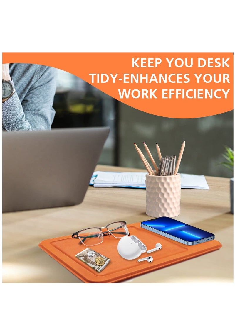 Excefore Valet Tray With Wireless Charging, Desk And Night Stand Organizer, 15W Charging Station, Wireless Charging Station, Compatible With Wireless Charging Phone, For OfficeHome Use - Image 3