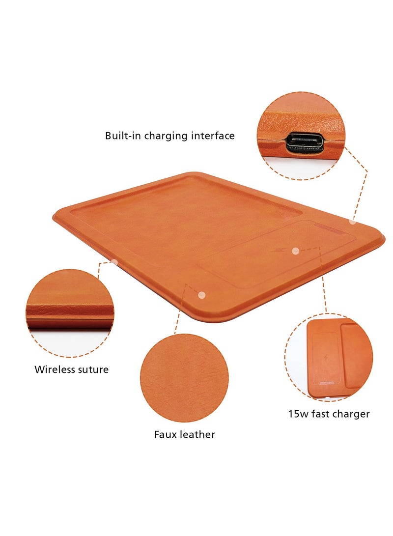 Excefore Valet Tray With Wireless Charging, Desk And Night Stand Organizer, 15W Charging Station, Wireless Charging Station, Compatible With Wireless Charging Phone, For OfficeHome Use - Image 5