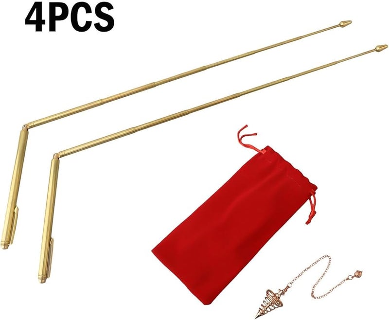 4 قطع من قضبان التحقيق المعدنية النحاسية لأدوات استكشاف المياه للبحث عن الكنوز - Image 4