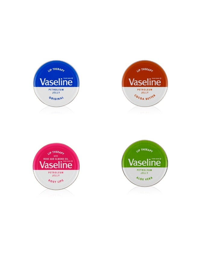 Vaseline Therapy Lip Balm, Aloe Vera ,original,cocoa butter, rosy lips17g (Pack of 4) - Image 1