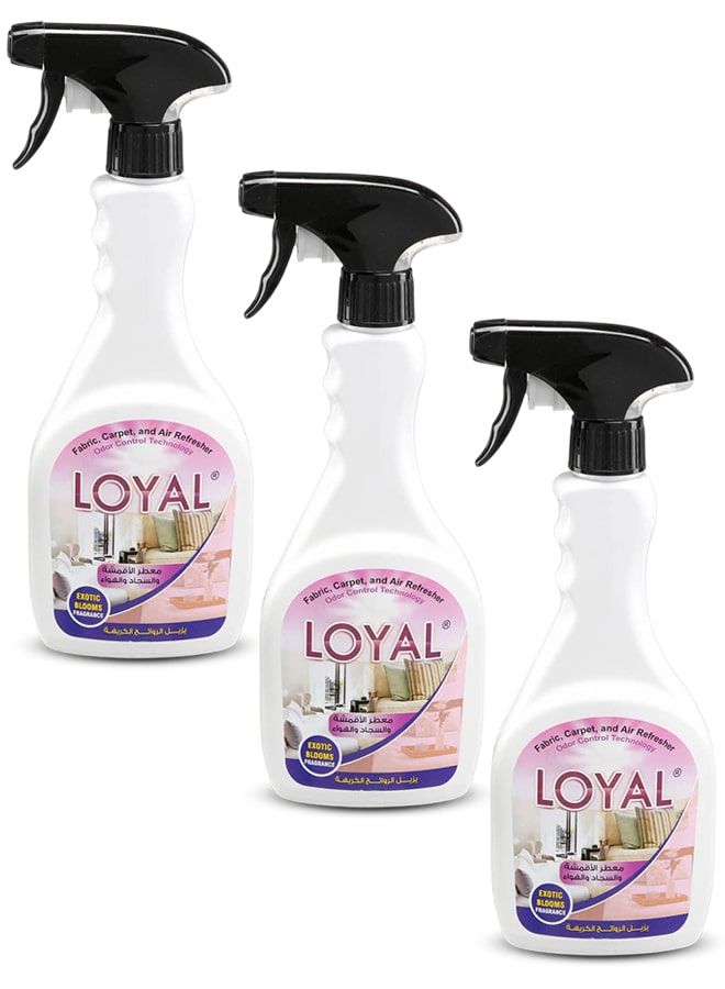 لويال معطر جو برائحة الزهور الغريبة من لويال للأقمشة والسجاد، 3 × 500 مل