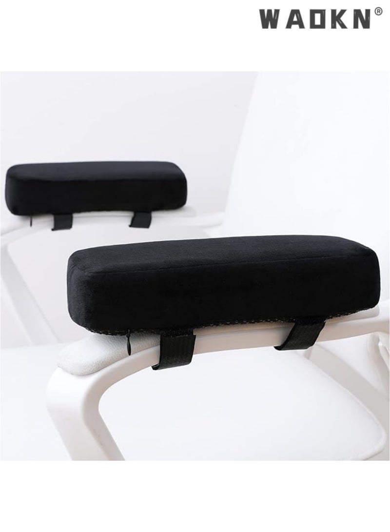 دبليو أيه أو كي أن ممدود و مريح جدا كرسي مسند ذراع وسادة : الكوع دعم مجموعة لتخفيف الضغط ، مثالية مع رغوة الذاكرة وسادة كرسي مكتب وكرسي لعبة - رمادي قطعتين - Image 1