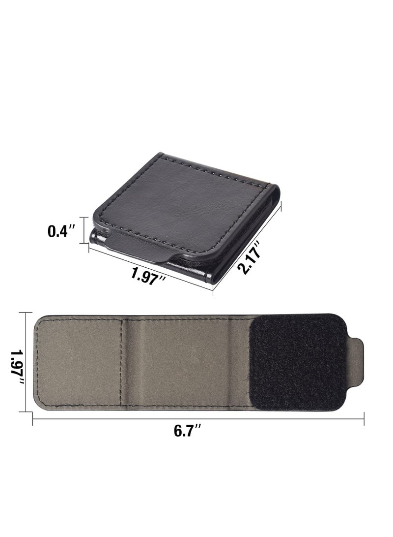 KASTWAVE Seat Belt Clip, Universal Comfort Car Seat Belt Adjuster Comfortable PU Leather Shoulder and Neck Belt Position Fixer Suitable for Children Adult Universal Car Seat Belt (4 Pieces Set, Black) - Image 2