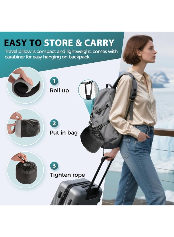 Arabest Travel Neck Pillows for Airplanes - 360° Ergonomic Memory Foam Travel Pillow - Relief Neck Pain with Breathable Support for Long Flights, Car, Train & Office Use - Image 3