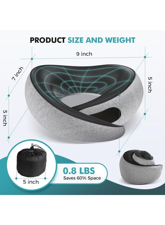 Arabest Travel Neck Pillows for Airplanes - 360° Ergonomic Memory Foam Travel Pillow - Relief Neck Pain with Breathable Support for Long Flights, Car, Train & Office Use - Image 5