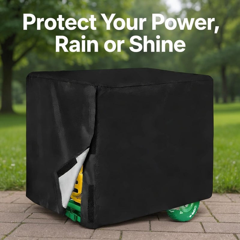 Generator Cover, Black Waterproof Oxford Cloth, 26 X 20 X 20 in, Double Stitched, Design, Heavy Duty for Outdoor Portable Generators - Image 2