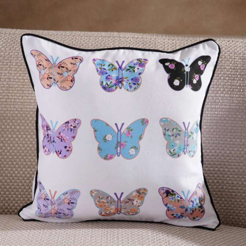 Pan Home Butterfly Cushion Cover 45x45cm - Blue - 123KGE9900481 - Image 1